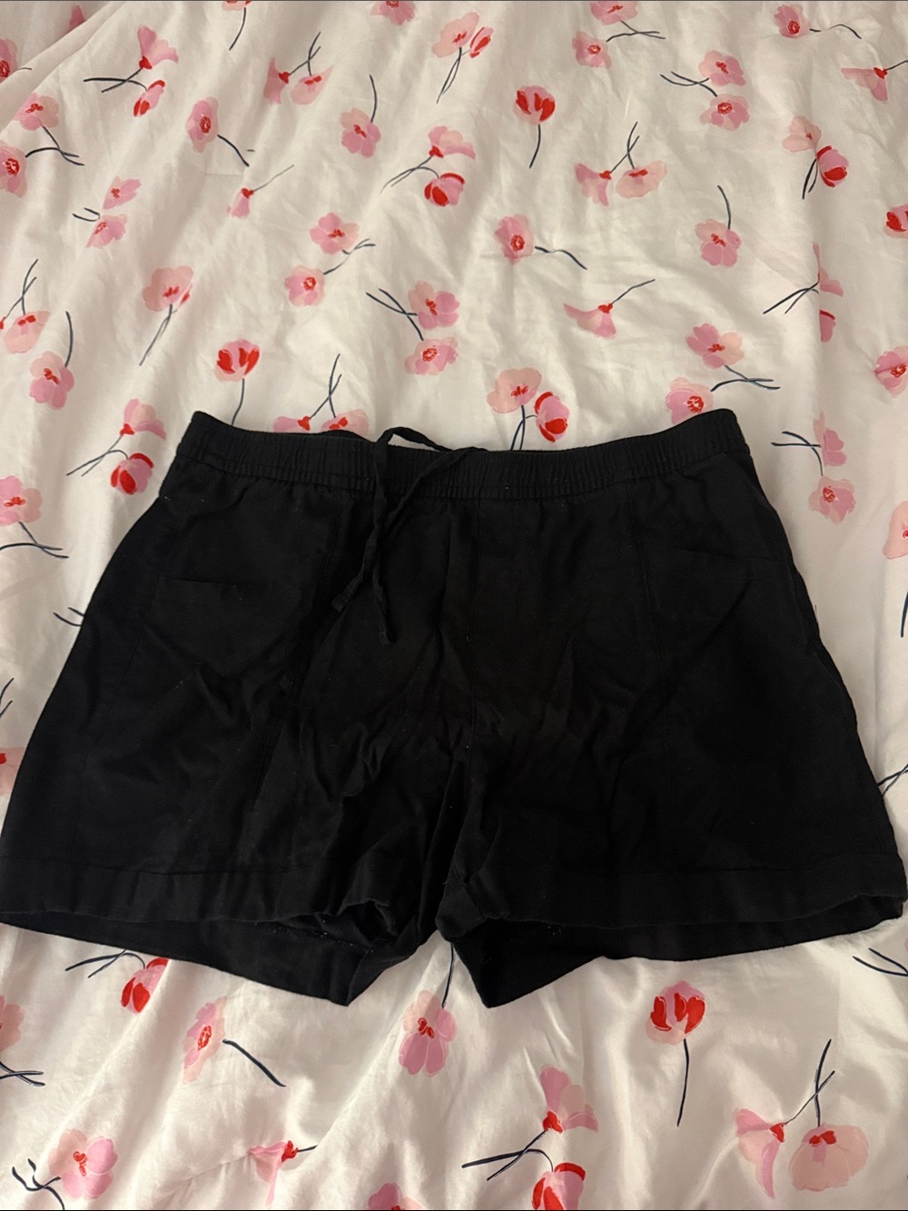 Old Navy Black Drawstring Jean-Style Shorts